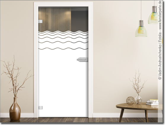 Preview: Sichtschutzfolie für Glastüren mit Wellen