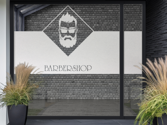 Preview: Sichtschutzfolie Gewerbe Barbershop