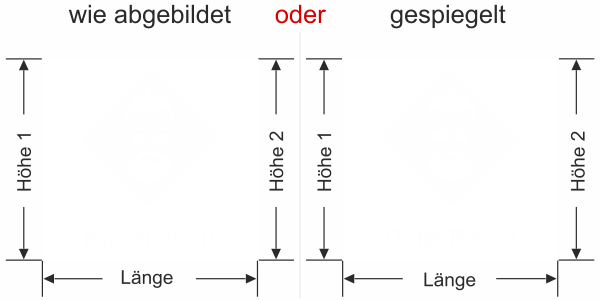 Preview: Sichtschutzfolie Gewerbe Barbershop - Ansicht Ausrichtung mit Farbauswahl