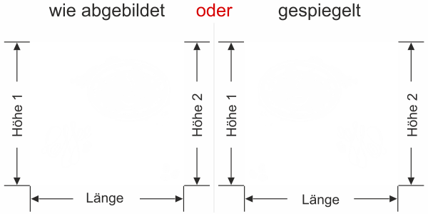 Preview: Sichtschutzfolie Gewerbe Coffee - Ansicht Ausrichtung mit Farbauswahl