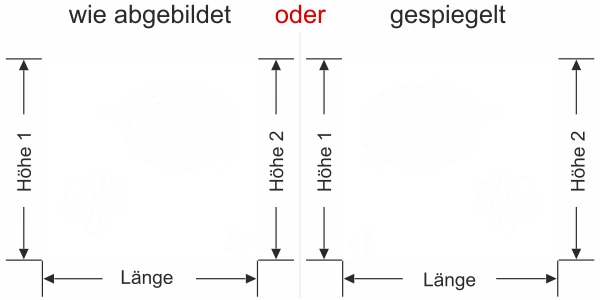 Sichtschutzfolie Gewerbe Coffee - Ansicht Ausrichtung mit Farbauswahl