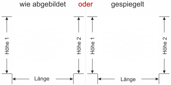 Sichtschutzfolie Gewerbe Coffee Bar - Ansicht Ausrichtung mit Farbauswahl