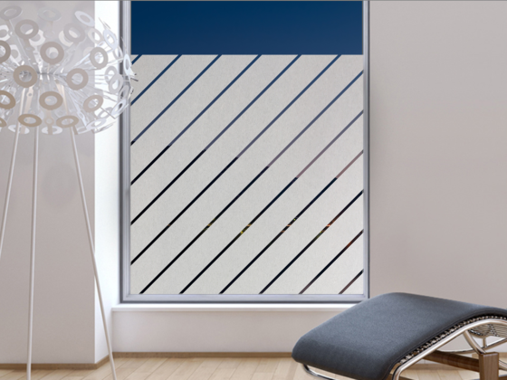 Preview: Sichtschutzfolie Gewerbe Diagonalstreifen 10/1 auf Fenster