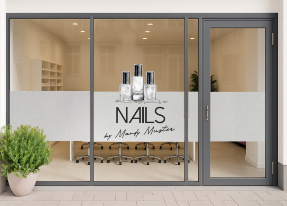 Preview: Sichtschutzfolie Gewerbe Kosmetikstudio auf Schaufenster