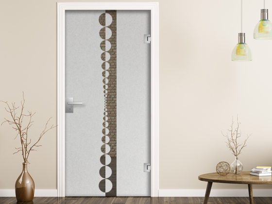 Preview: Sichtschutzfolie Gewerbe Kreisdesig auf Glastür