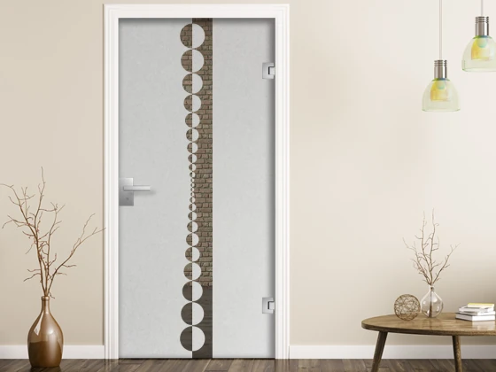 Sichtschutzfolie Gewerbe Kreisdesig auf Glastür