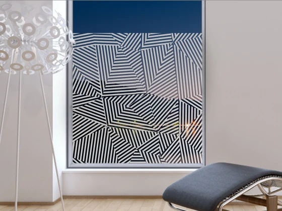 Sichtschutzfolie Gewerbe Linienmosaik auf Fenster