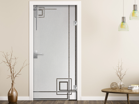 Preview: Sichtschutzfolie Gewerbe Modern Art Déco auf Glastür