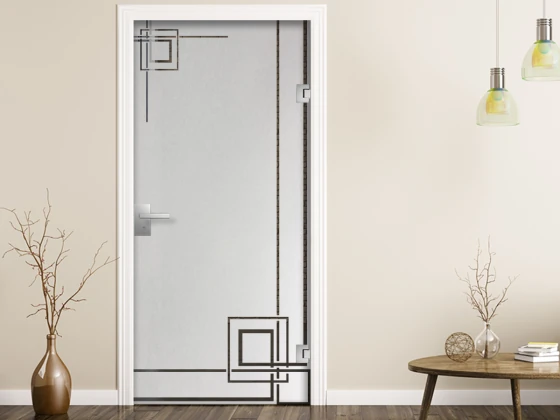 Sichtschutzfolie Gewerbe Modern Art Déco auf Glastür