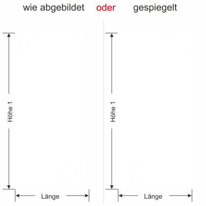 Preview: Sichtschutzfolie Gewerbe Modern Art Déco - Ansicht Farbauswahl, Ausrichtung und Anleitung zur Größenberechnung