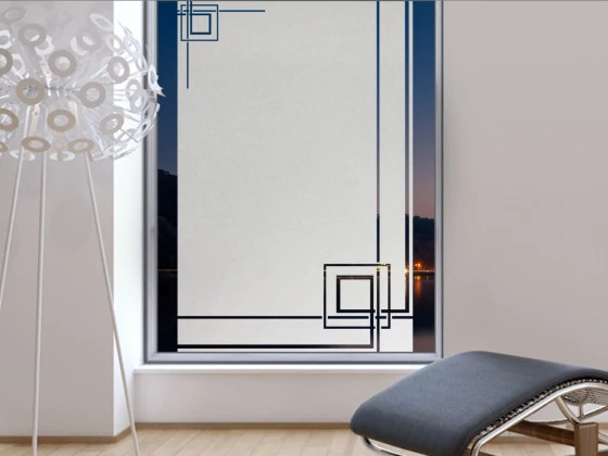 Sichtschutzfolie Gewerbe Modern Art Déco auf Fenster