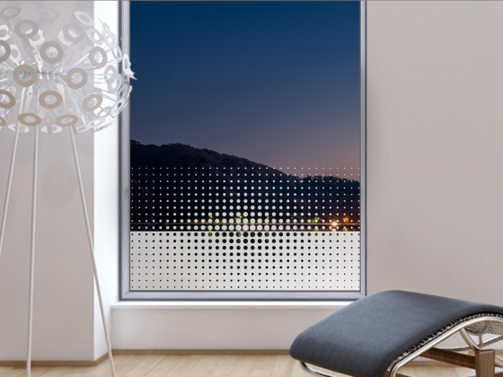 Preview: Sichtschutzfolie Gewerbe Punktmatrix auf Fenster