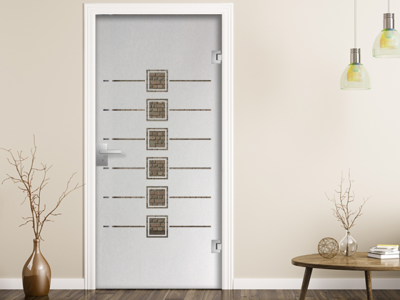 Preview: Sichtschutzfolie Gewerbe Quadratmuster auf Glastür