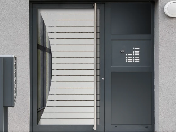 Milchglasfolie Streifenbogen