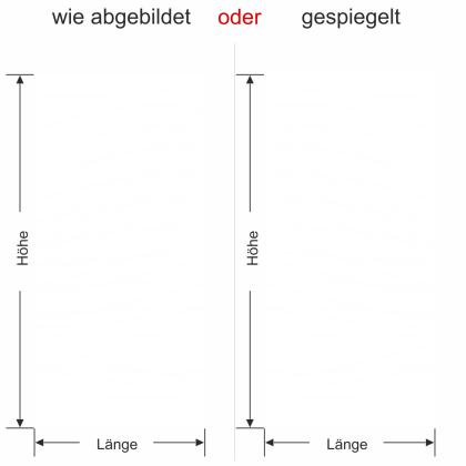 Preview: Sichtschutzfolie Gewerbe Streifendesign - Ansicht Farbauswahl und Anleitung zur Größenberechnung