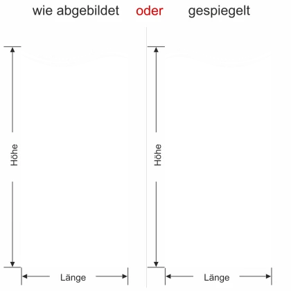 Sichtschutzfolie Gewerbe Welle mit Punkten - Ansicht Farbauswahl, Ausrichtung und Anleitung zur Größenberechnung