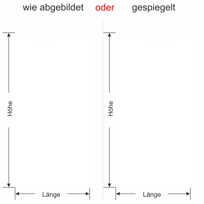 Preview: Sichtschutzfolie Gewerbe Welle Punktverlauf - Ansicht Farbauswahl, Ausrichtung und Anleitung zur Größenberechnung