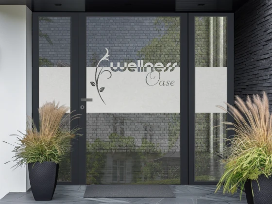 Sichtschutzfolie Gewerbe Wellness Oase