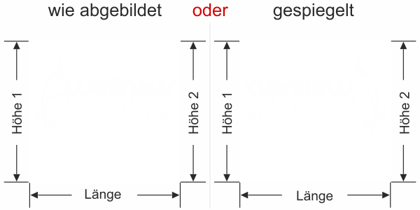 Preview: Sichtschutzfolie Gewerbe Wellness Oase - Ansicht Ausrichtung mit Farbauswahl