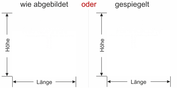 Sichtschutzfolie Gewerbe Wortwolke Willkommen - Ansicht Ausrichtung mit Farbauswahl