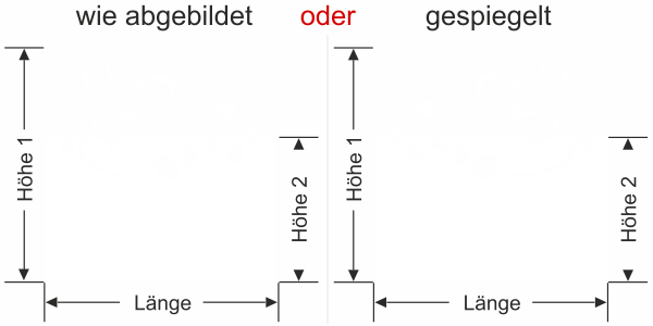 Preview: Sichtschutzfolie Gewerbe Tasse mit Kaffeebohnen - Ansicht Ausrichtung mit Farbauswahl und Anleitung zur Größenberechnung - Vorschlag 2