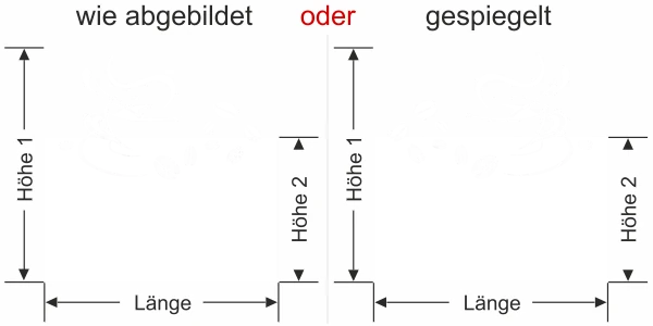 Sichtschutzfolie Gewerbe Tasse mit Kaffeebohnen - Ansicht Ausrichtung mit Farbauswahl und Anleitung zur Größenberechnung - Vorschlag 2