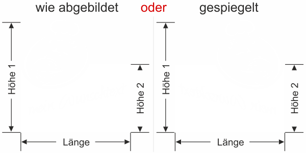 Preview: Sichtschutzfolie Küche - Milchglasfolie Sichtschutz Wunschtext - Ansicht Ausrichtung mit Farbauswahl Vorschlag 1