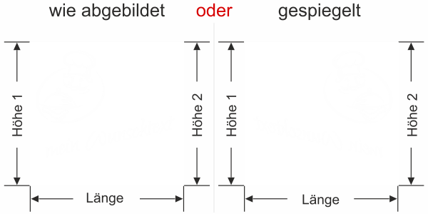 Preview: Sichtschutzfolie Küche - Milchglasfolie Sichtschutz Wunschtext - Ansicht Ausrichtung mit Farbauswahl Vorschlag 2
