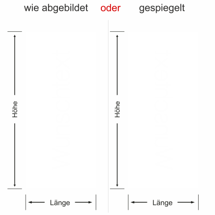 Preview: Sichtschutzfolie mit Wunschtext - Ansicht - Ausrichtung und Farbauswahl