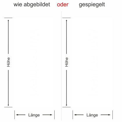 Preview: Sichtschutzfolie mit Wunschtext Haustür - Ansicht Ausrichtung mit Farbauswahl