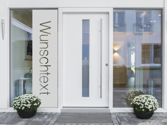 Sichtschutzfolie mit Wunschtext Haustür