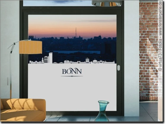 Blickdichte Fensterfolie mit Bonner Skyline