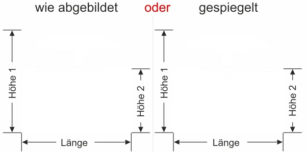 Sichtschutzfolie Walflosse - Milchglasfolie - Ansicht Ausrichtung und Farbauswahl