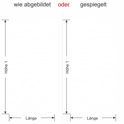 Preview: Glasdesign Zebra Muster - Ansicht Ausrichtung und Farbauswahl