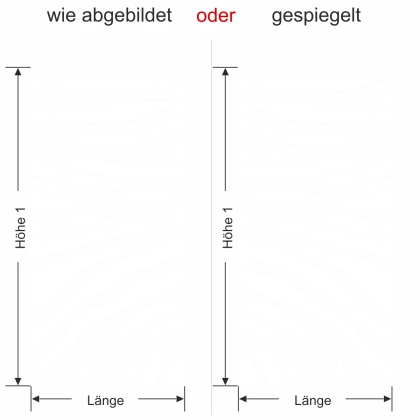 Glasdesign Zebra Muster - Ansicht Ausrichtung und Farbauswahl