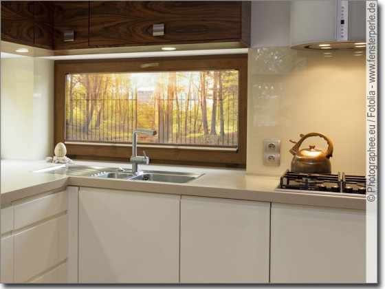 Preview: Fensterbild Sonnenaufgang im Wald