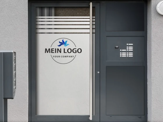 Türfolie Eigenes Logo als Digitaldruck  auf Eingangstür