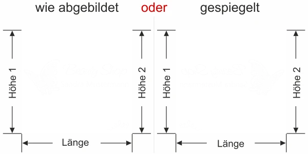 Schönheitssalon Aufkleber - Ansicht Ausrichtung mit Farbauswahl Vorschlag 2