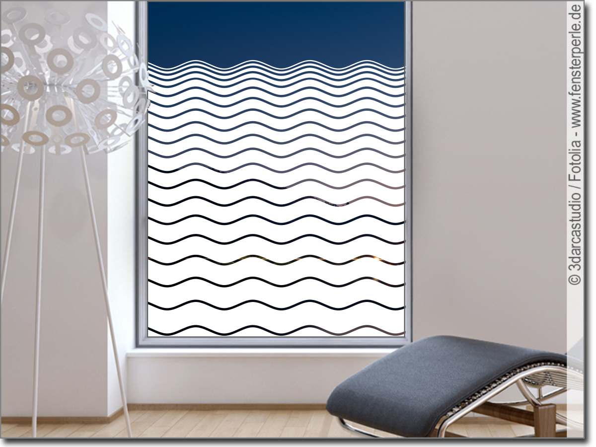 Fensterfolie mit Wellenlinien