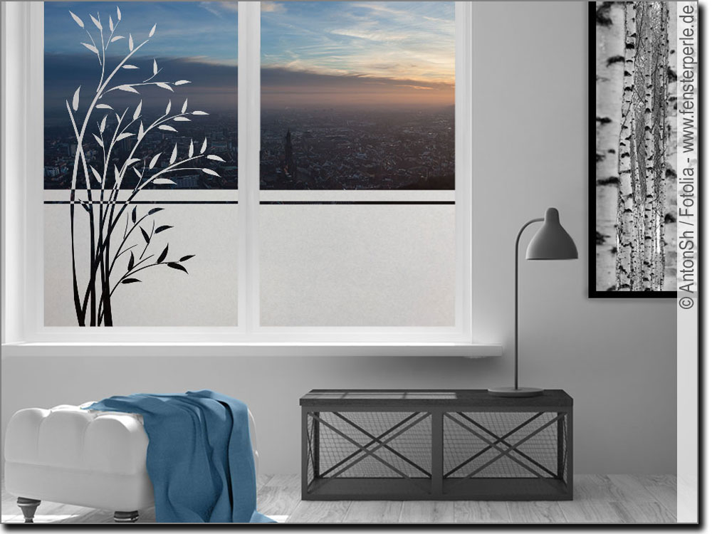 Bedruckt Schön und Wieder Fensterfolie Opolux Sichtschutz Selbstklebend Bambus mit Steinen, 40 x 50 cm