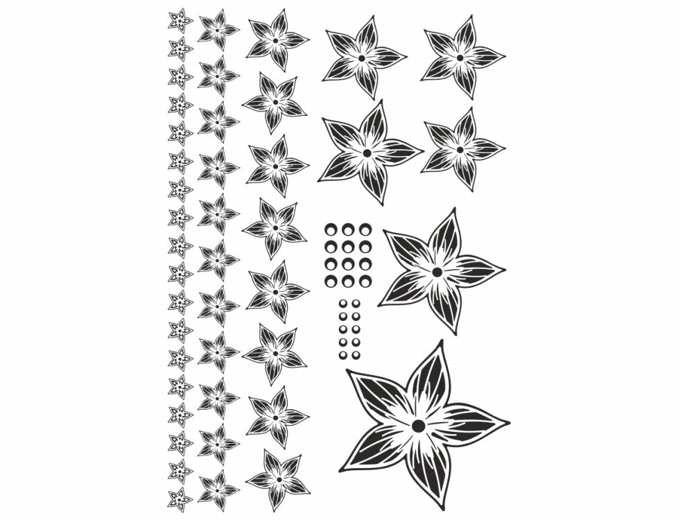 Glastattoo Fleurs | Aufkleber Set für Fenster