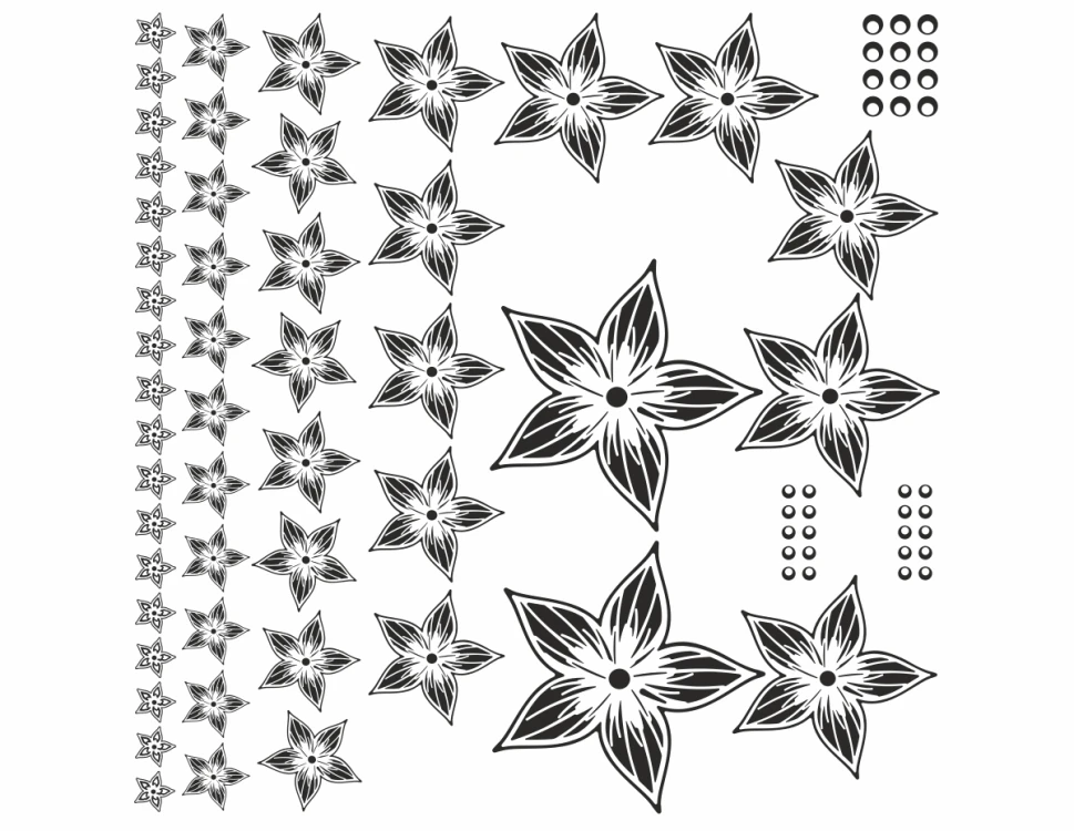 Glastattoo Fleurs | Aufkleber Set für Fenster