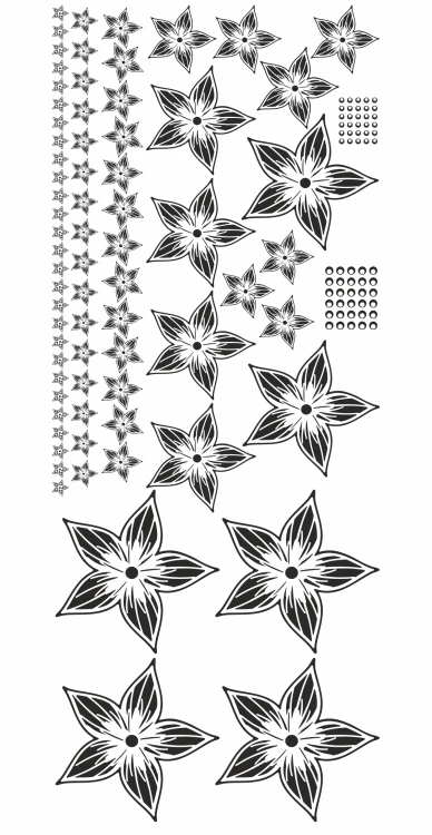 Glastattoo Fleurs | Aufkleber Set für Fenster