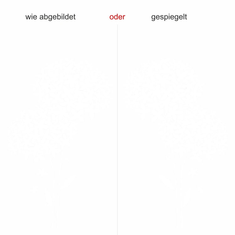 Glassticker Blumendekor - Ansicht Farbauswahl