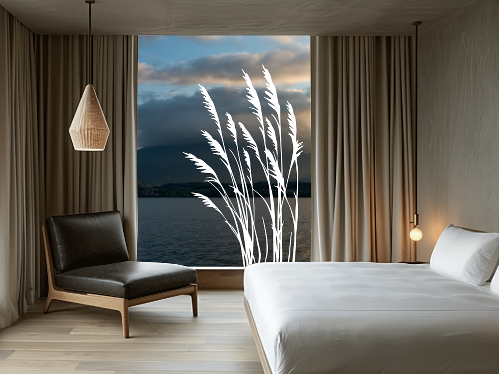 Glastattoo Windbewegte Gräser - Ansicht Farbauswahl