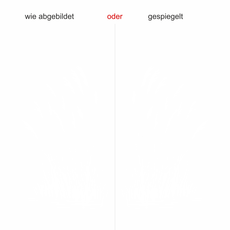 Glastattoo Schilfgras am Uferrand - Ansicht Ausrichtung mit Farbauswahl