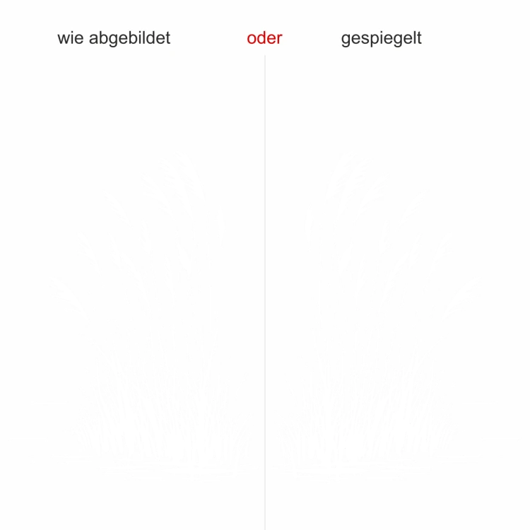 Glastattoo Schilfgras am Uferrand - Ansicht Ausrichtung mit Farbauswahl