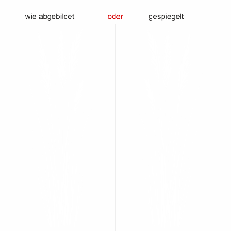 Glastattoo Gräser im Wind - Ansicht Ausrichtung mit Farbauswahl