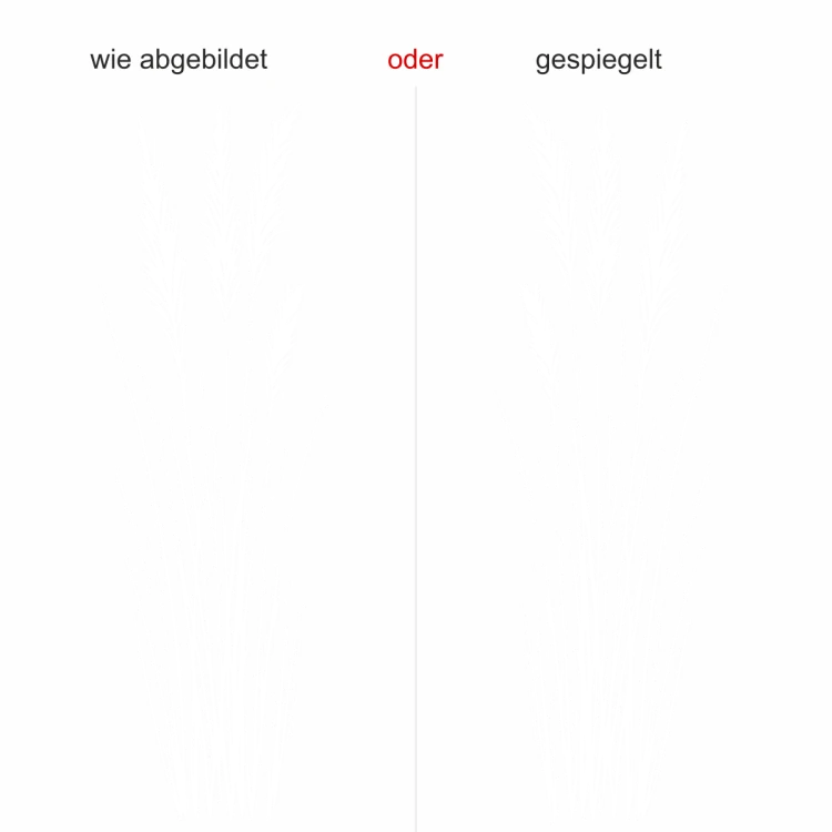 Glastattoo Grashalme - Ansicht Ausrichtung mit Farbauswahl