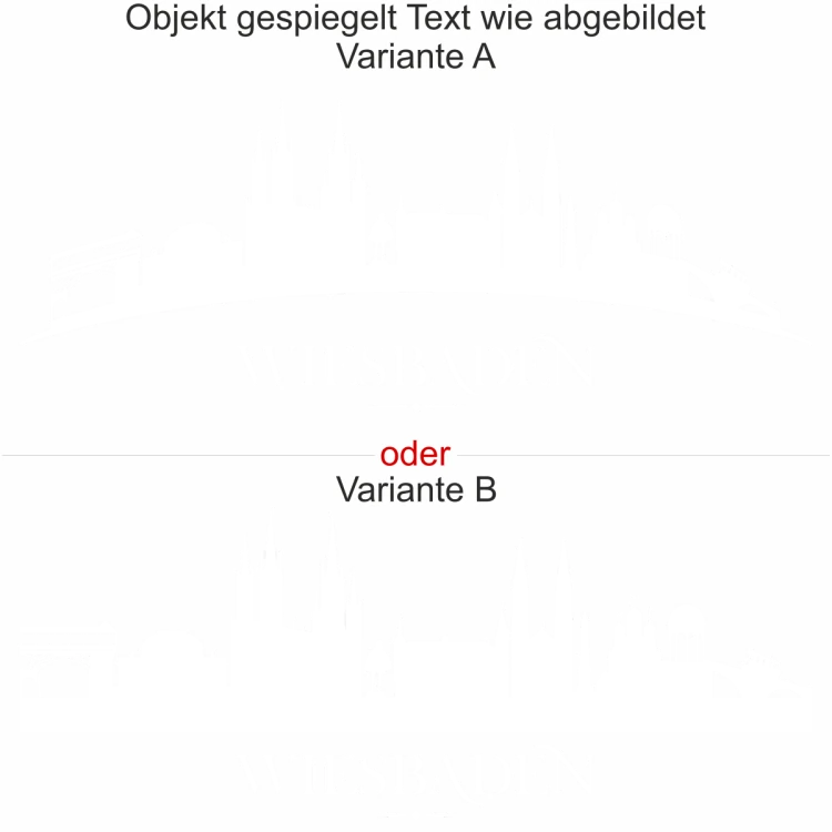 Glastattoo Wiesbaden Skyline - Ansicht Ausrichtung mit Farbauswahl und Variante Glastattoo Wiesbaden Skyline - Ansicht Ausrichtung mit Farbauswahl und Variante